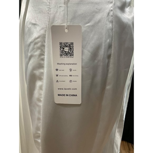 NWT Lavetir White One Shoulder Bridesmaid Wedding Dress Small - Picture 7 of 15